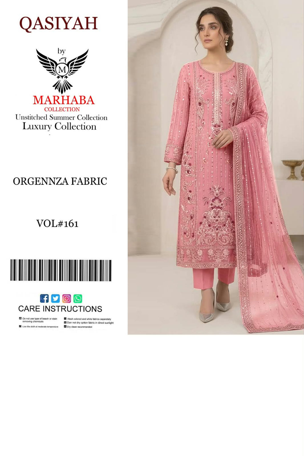 Qasiyah by Marhaba  Luxury Embroidered Organza Unstitched Suit – Deep Plum