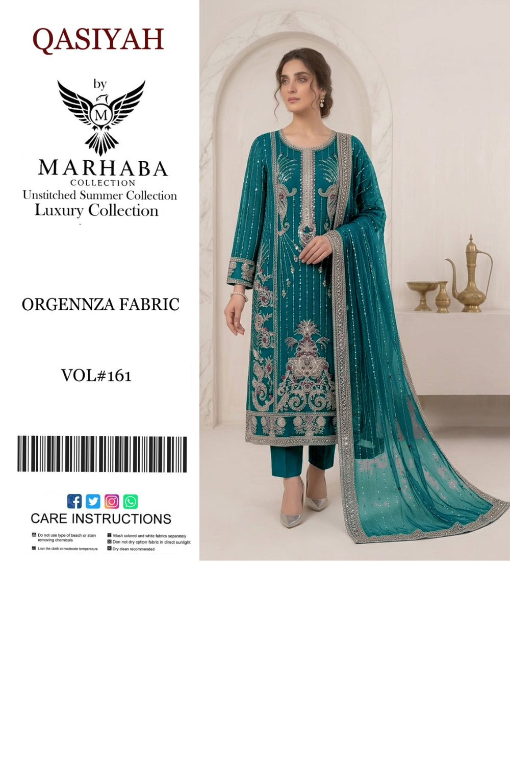 Qasiyah by Marhaba  Luxury Embroidered Organza Unstitched Suit – Deep Plum