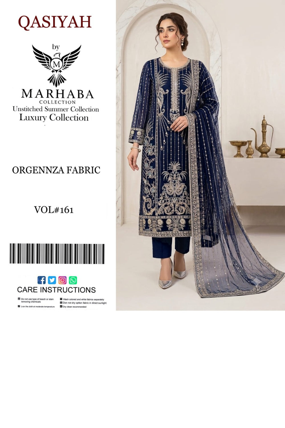 Qasiyah by Marhaba  Luxury Embroidered Organza Unstitched Suit – Deep Plum